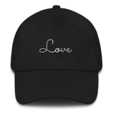 Transgender Love Script Hat: Elegantly Embroidered Pride Cap