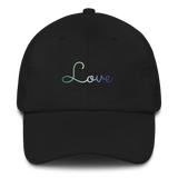 Gay Pride Love Script Hat: Elegantly Embroidered Pride Cap