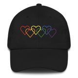 Pride Hat: Interlaced Heart Outlines Embroidered Cap