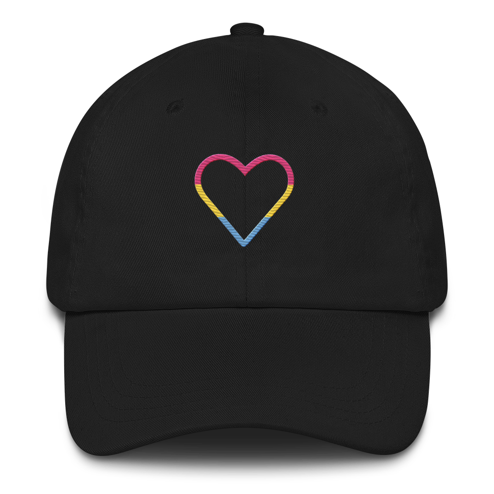 Pansexual Heart Hat: Embroidered Pride Cap