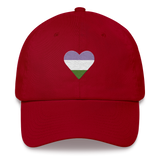 Genderqueer Flag Embroidered Heart Hat: Celebratory LGBTQ+ Pride Design