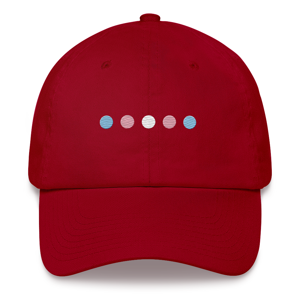 Embroidered Transgender Hat: Pride Flag Horizontal Circle Design