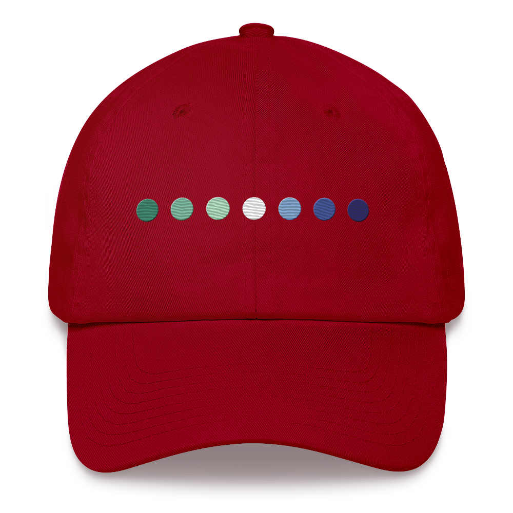 Embroidered Gay Pride Hat: Pride Flag Horizontal Circle Design