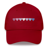 Embroidered Bigender Hat: Pride Flag Horizontal Heart Design