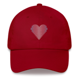 Transgender Heart Lines Hat: Embroidered Pride Gradient Cap