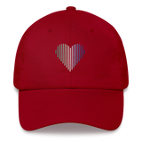 Gay Pride Heart Lines Hat: Embroidered Pride Gradient Cap