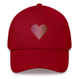 Genderqueer Heart Lines Hat: Embroidered Pride Gradient Cap