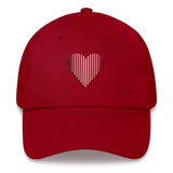 Agender Heart Lines Hat: Embroidered Pride Gradient Cap