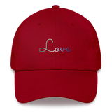 Gay Pride Love Script Hat: Elegantly Embroidered Pride Cap