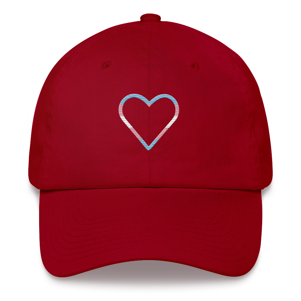 Transgender Heart Hat: Embroidered Pride Cap