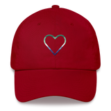 Gay Pride Heart Hat: Embroidered Pride Cap