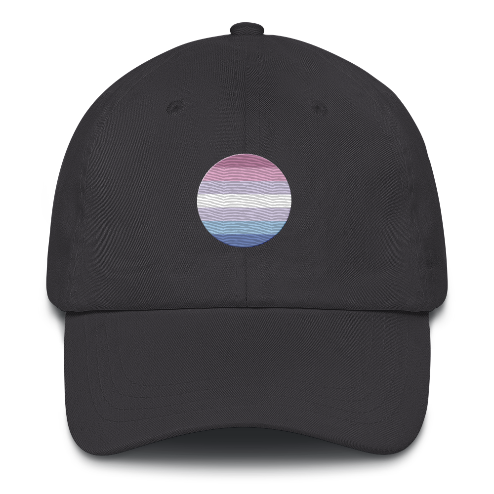 Bigender Flag Embroidered Circle Cap: Celebratory LGBTQ+ Pride Design