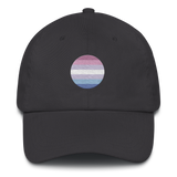 Bigender Flag Embroidered Circle Cap: Celebratory LGBTQ+ Pride Design