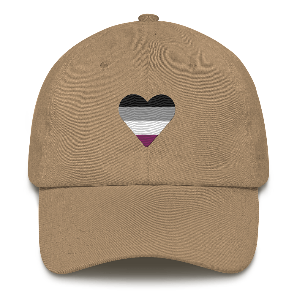 Asexual Flag Embroidered Heart Hat: Celebratory LGBTQ+ Pride Design