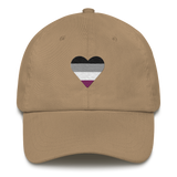 Asexual Flag Embroidered Heart Hat: Celebratory LGBTQ+ Pride Design