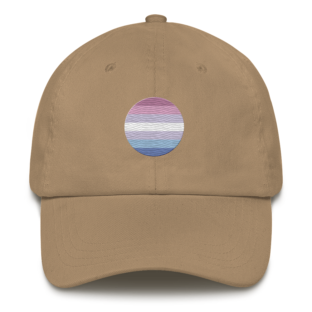 Bigender Flag Embroidered Circle Cap: Celebratory LGBTQ+ Pride Design