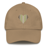 Agender Heart Lines Hat: Embroidered Pride Gradient Cap