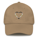 Agender Heart Hat: Embroidered Pride Cap