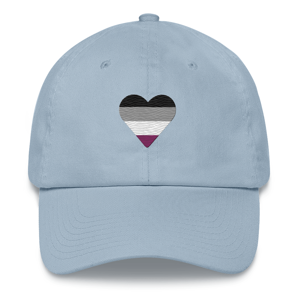 Asexual Flag Embroidered Heart Hat: Celebratory LGBTQ+ Pride Design