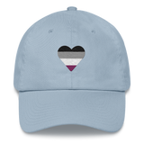 Asexual Flag Embroidered Heart Hat: Celebratory LGBTQ+ Pride Design