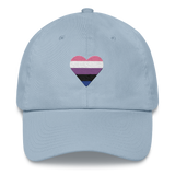 Genderfluid Flag Embroidered Heart Hat: Celebratory LGBTQ+ Pride Design