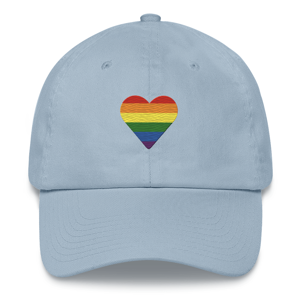 Pride Flag Embroidered Heart Hat: Celebratory LGBTQ+ Pride Design