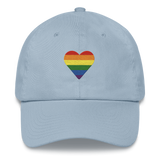 Pride Flag Embroidered Heart Hat: Celebratory LGBTQ+ Pride Design