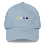 Embroidered Nonbinary Hat: Pride Flag Horizontal Circle Design