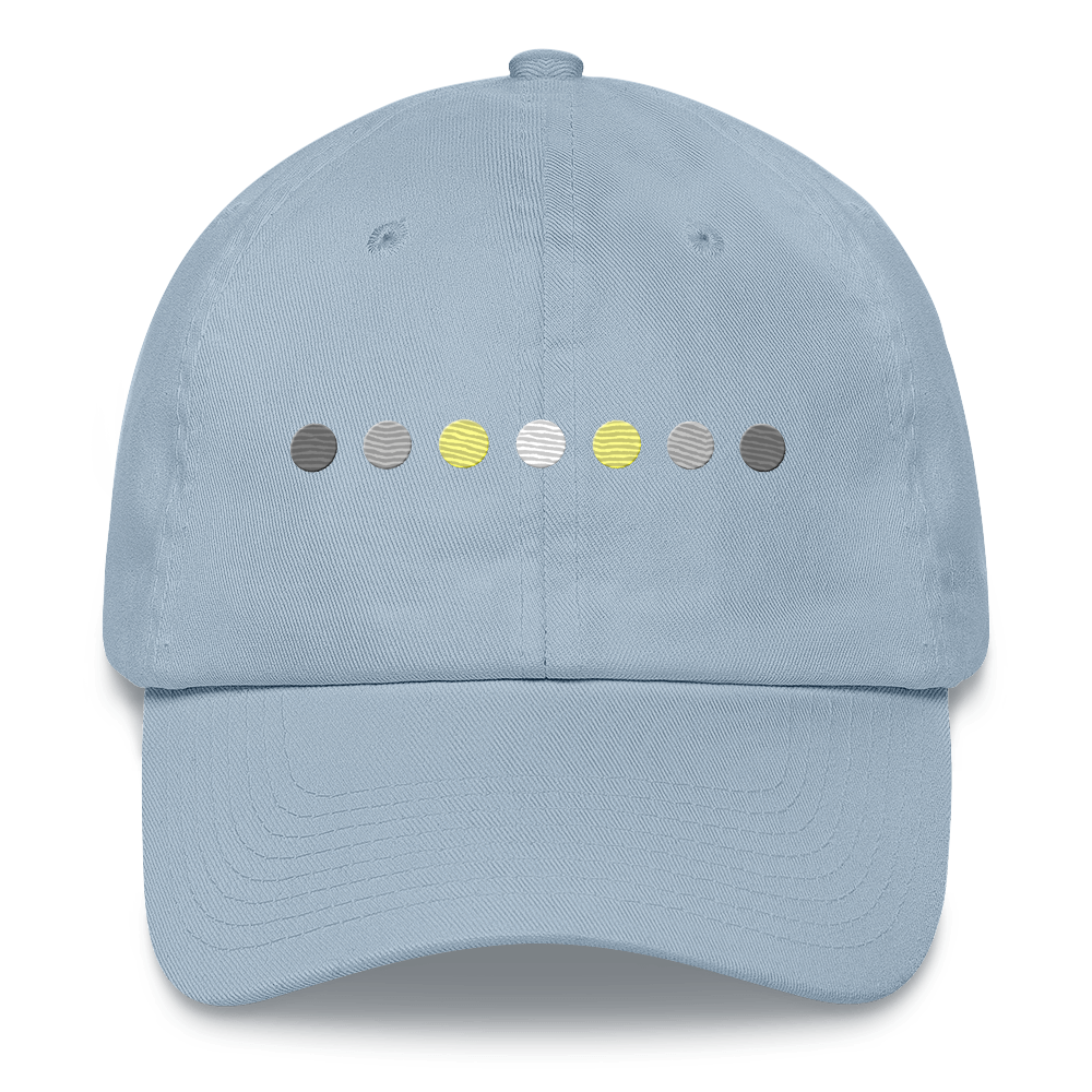 Embroidered Demigender Hat: Pride Flag Horizontal Circle Design