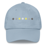 Embroidered Demigender Hat: Pride Flag Horizontal Circle Design