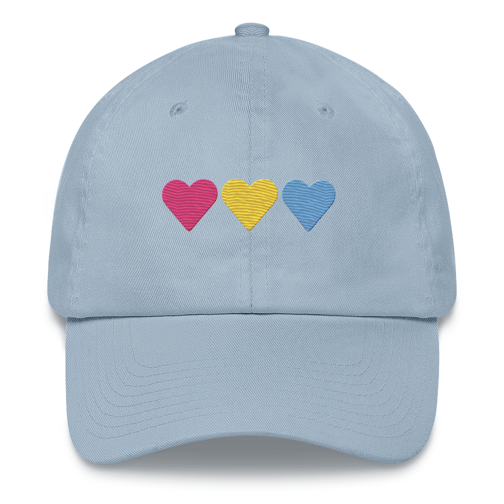 Embroidered Pansexual Hat: Pride Flag Horizontal Heart Design