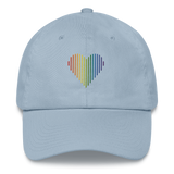 Pride Heart Lines Hat: Embroidered Pride Gradient Cap