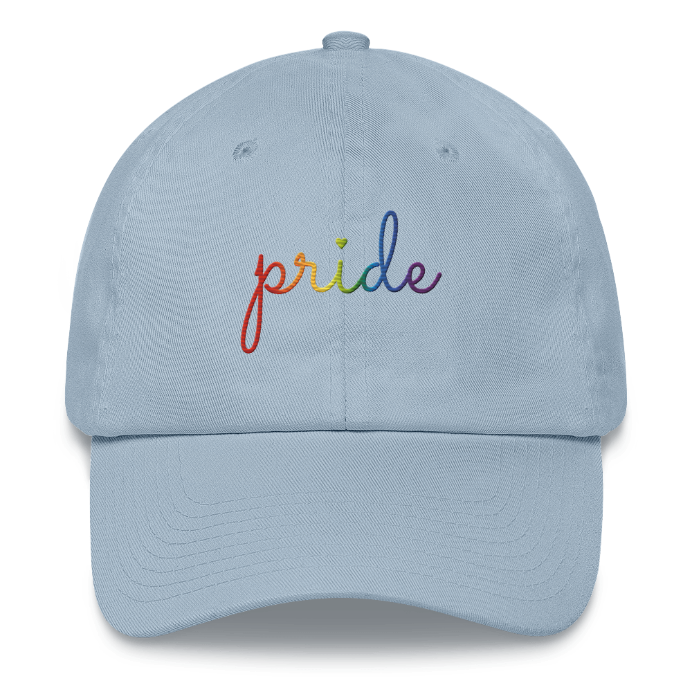 Pride Hat: Cursive 'Pride' in Gradient Colors