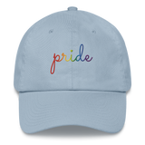 Pride Hat: Cursive 'Pride' in Gradient Colors