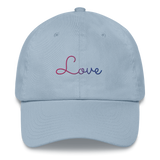 Bisexual Love Script Hat: Elegantly Embroidered Pride Cap