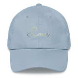 Demigender Love Script Hat: Elegantly Embroidered Pride Cap