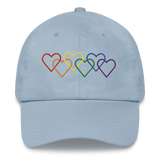 Pride Hat: Interlaced Heart Outlines Embroidered Cap