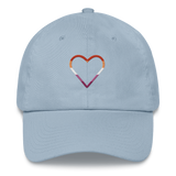 Lesbian Heart Hat: Embroidered Pride Cap