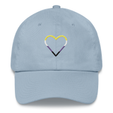 Nonbinary Heart Hat: Embroidered Pride Cap