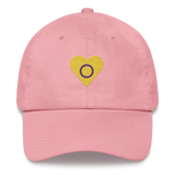 Intersex Flag Embroidered Heart Hat: Celebratory LGBTQ+ Pride Design