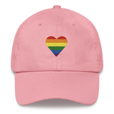 Pride Flag Embroidered Heart Hat: Celebratory LGBTQ+ Pride Design