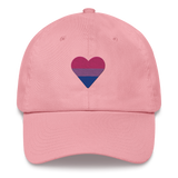 Bisexual Flag Embroidered Heart Hat: Celebratory LGBTQ+ Pride Design