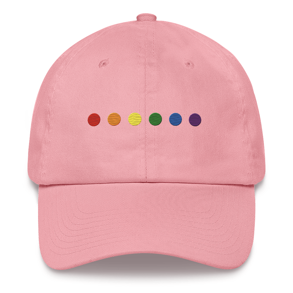 Embroidered Pride Hat: Pride Flag Horizontal Circle Design