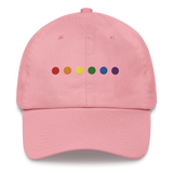 Embroidered Pride Hat: Pride Flag Horizontal Circle Design