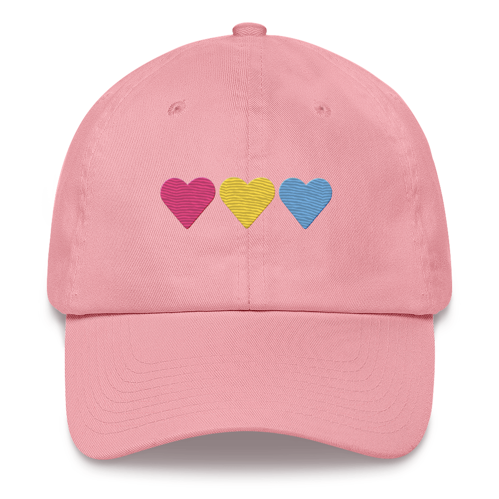 Embroidered Pansexual Hat: Pride Flag Horizontal Heart Design