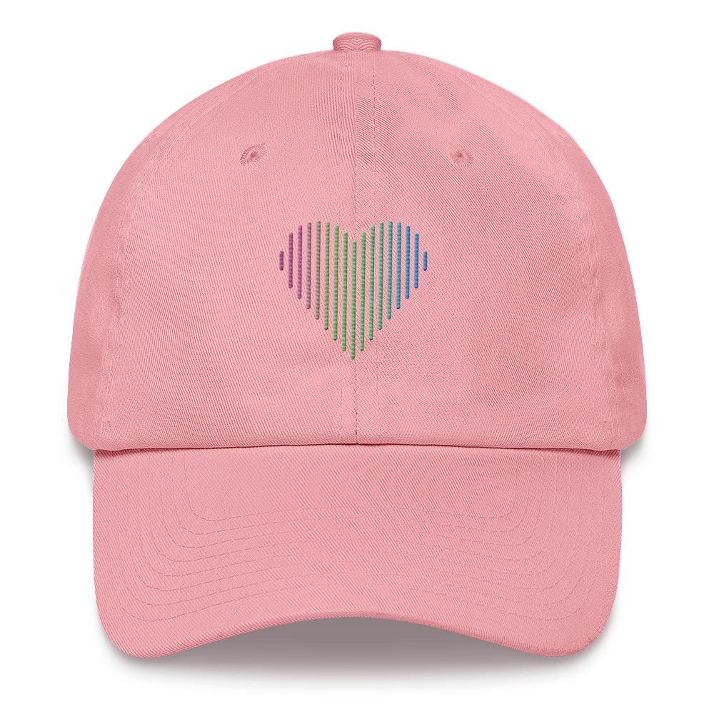 Polysexual Heart Lines Hat: Embroidered Pride Gradient Cap