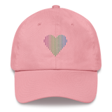 Polysexual Heart Lines Hat: Embroidered Pride Gradient Cap