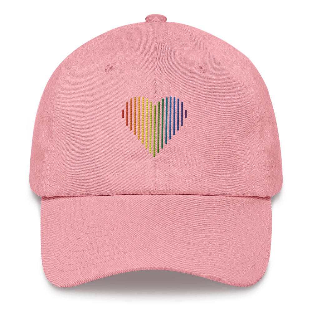 Pride Heart Lines Hat: Embroidered Pride Gradient Cap