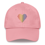 Pride Heart Lines Hat: Embroidered Pride Gradient Cap