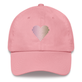 Genderqueer Heart Lines Hat: Embroidered Pride Gradient Cap